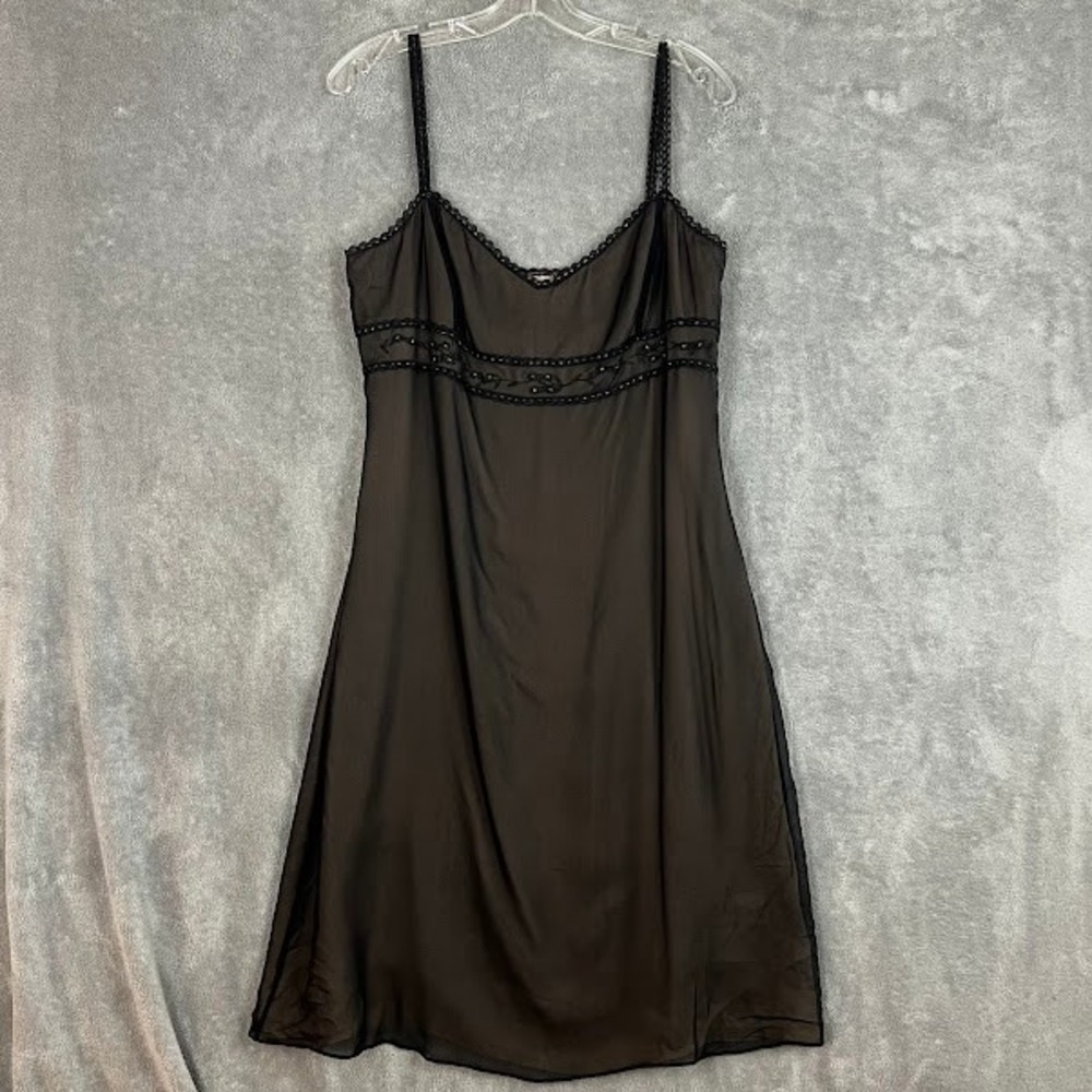 Vintage 90's Laundry By Shelli Segal Slip Dress Womens 12 100% Silk Whimsigoth - Picture 1 of 10